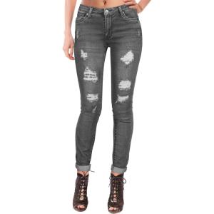 image:imageHybrid amp Company Womens Butt Lift Super Comfy Stretch Ripped Skinny JeansP37356skgrey