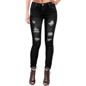 image:imageHybrid amp Company Womens Butt Lift Super Comfy Stretch Ripped Skinny JeansRippedblack