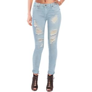 image:imageHybrid amp Company Womens Butt Lift Super Comfy Stretch Ripped Skinny JeansRippedlight Wash