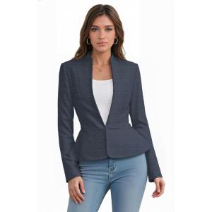 image:imageHybrid amp Company Womens Casual Work Office Elegant Open Front Premium Nylon Blazer JacketJk1135heathernav