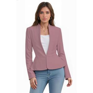image:imageHybrid amp Company Womens Casual Work Office Elegant Open Front Premium Nylon Blazer JacketJk1135rose