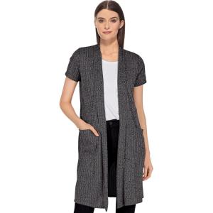 image:imageHybrid amp Company Womens Casual Short Sleeve Open Front Drape CardiganSs10474black