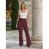 image:imageHybrid amp Company Womens Ultra Stretch Ponte Bootcut Pants HighRise Sleek Pintuck Pull On Faux Pockets Office amp CasualBurgundy