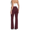 image:imageHybrid amp Company Womens Ultra Stretch Ponte Bootcut Pants HighRise Sleek Pintuck Pull On Faux Pockets Office amp CasualBurgundy