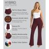 image:imageHybrid amp Company Womens Ultra Stretch Ponte Bootcut Pants HighRise Sleek Pintuck Pull On Faux Pockets Office amp CasualBurgundy