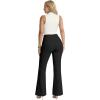 image:imageHybrid amp Company Womens Ultra Stretch Ponte Flare Pants High Rise Pull On Faux Pockets  Casual amp Office WearBlack