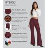 image:imageHybrid amp Company Womens Ultra Stretch Ponte Flare Pants High Rise Pull On Faux Pockets  Casual amp Office WearBurgundy