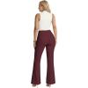 image:imageHybrid amp Company Womens Ultra Stretch Ponte Flare Pants High Rise Pull On Faux Pockets  Casual amp Office WearBurgundy