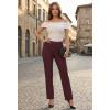 image:imageHybrid amp Company Womens Ultra Stretch Ponte Straight Leg Pants MidRise Pull On Faux Pockets Casual amp Office WearBurgundy