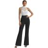 image:imageHybrid amp Company Womens Ultra Stretch Ponte Bootcut Pants HighRise Sleek Pintuck Pull On Faux Pockets Office amp CasualBlack