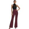 image:imageHybrid amp Company Womens Ultra Stretch Ponte Bootcut Pants HighRise Sleek Pintuck Pull On Faux Pockets Office amp CasualBurgundy