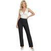 image:imageHybrid amp Company Womens Ultra Stretch Ponte Straight Leg Pants MidRise Pull On Faux Pockets Casual amp Office WearBlack