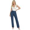 image:imageHybrid amp Company Womens Ultra Stretch Ponte Straight Leg Pants MidRise Pull On Faux Pockets Casual amp Office WearNavy
