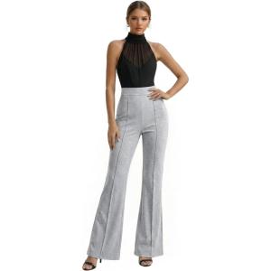 image:imageHybrid amp Company Womens Ultra Stretch Ponte Bootcut Pants HighRise Sleek Pintuck Pull On Faux Pockets Office amp CasualGrey
