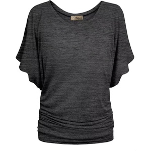 image:imageHybrid amp Company Womens Super Comfy Boat Neck Dolman Top ShirtCharcoal