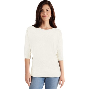 image:imageHybrid amp Company Womens Super Comfy Boat Neck Dolman Top ShirtLong Sleeveivory