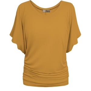 image:imageHybrid amp Company Womens Super Comfy Boat Neck Dolman Top ShirtMustard