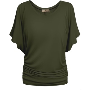 image:imageHybrid amp Company Womens Super Comfy Boat Neck Dolman Top ShirtOlive