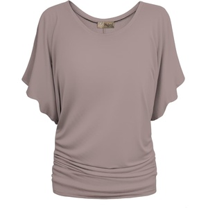 image:imageHybrid amp Company Womens Super Comfy Boat Neck Dolman Top ShirtTaupe
