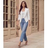 image:imageHybrid amp Company Womens Office Blazer Jacket  Nylon ponte de roma fabric open front design tailored fit versatile style for office work and casual business wearJk11331073twhite