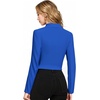 image:imageHybrid amp Company Womens Cropped Ponte Blazer  Cropped ponte fabric open front design zipper detail slim blazer jacket for office casual wear work daily stylingRoyal