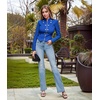 image:imageHybrid amp Company Womens Cropped Ponte Blazer  Cropped ponte fabric open front design zipper detail slim blazer jacket for office casual wear work daily stylingRoyal
