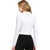 image:imageHybrid amp Company Womens Cropped Ponte Blazer  Cropped ponte fabric open front design zipper detail slim blazer jacket for office casual wear work daily stylingWhite