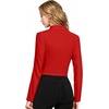 image:imageHybrid amp Company Womens Cropped Ponte Blazer  Cropped ponte fabric open front design zipper detail slim blazer jacket for office casual wear work daily stylingRed