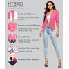 image:imageHybrid amp Company Ruched Sleeve Blazer  Lightweight fabric open front silhouette classic ruched sleeves suitable for office business casual and everyday wearNeon Pink