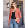 image:imageHybrid amp Company Ruched Sleeve Blazer  Lightweight fabric open front silhouette classic ruched sleeves suitable for office business casual and everyday wearCoral