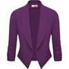 image:imageHybrid amp Company Ruched Sleeve Blazer  Lightweight fabric open front silhouette classic ruched sleeves suitable for office business casual and everyday wearPlum