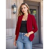 image:imageHybrid amp Company Ruched Sleeve Blazer  Lightweight fabric open front silhouette classic ruched sleeves suitable for office business casual and everyday wearRed