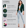 image:imageHybrid amp Company Ruched Sleeve Blazer  Lightweight fabric open front silhouette classic ruched sleeves suitable for office business casual and everyday wearHuntergreen