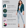 image:imageHybrid amp Company Ruched Sleeve Blazer  Lightweight fabric open front silhouette classic ruched sleeves suitable for office business casual and everyday wearTeal