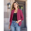 image:imageHybrid amp Company Ruched Sleeve Blazer  Lightweight fabric open front silhouette classic ruched sleeves suitable for office business casual and everyday wearFuchsia
