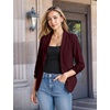 image:imageHybrid amp Company Ruched Sleeve Blazer  Lightweight fabric open front silhouette classic ruched sleeves suitable for office business casual and everyday wearBurgundy