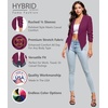 image:imageHybrid amp Company Ruched Sleeve Blazer  Lightweight fabric open front silhouette classic ruched sleeves suitable for office business casual and everyday wearMagenta
