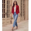 image:imageHybrid amp Company Ruched Sleeve Blazer  Lightweight fabric open front silhouette classic ruched sleeves suitable for office business casual and everyday wear1073tred