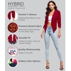image:imageHybrid amp Company Ruched Sleeve Blazer  Lightweight fabric open front silhouette classic ruched sleeves suitable for office business casual and everyday wearRed