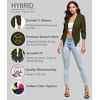 image:imageHybrid amp Company Ruched Sleeve Blazer  Lightweight fabric open front silhouette classic ruched sleeves suitable for office business casual and everyday wearOlive