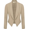 image:imageHybrid amp Company Ruched Sleeve Blazer  Lightweight fabric open front silhouette classic ruched sleeves suitable for office business casual and everyday wearKhaki9789