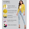 image:imageHybrid amp Company Ruched Sleeve Blazer  Lightweight fabric open front silhouette classic ruched sleeves suitable for office business casual and everyday wearSunshine