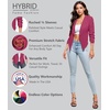 image:imageHybrid amp Company Ruched Sleeve Blazer  Lightweight fabric open front silhouette classic ruched sleeves suitable for office business casual and everyday wearFuchsia