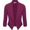 image:imageHybrid amp Company Ruched Sleeve Blazer  Lightweight fabric open front silhouette classic ruched sleeves suitable for office business casual and everyday wearMagenta