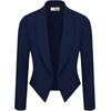 image:imageHybrid amp Company Ruched Sleeve Blazer  Lightweight fabric open front silhouette classic ruched sleeves suitable for office business casual and everyday wearNavy9789