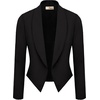 image:imageHybrid amp Company Ruched Sleeve Blazer  Lightweight fabric open front silhouette classic ruched sleeves suitable for office business casual and everyday wearBlack9789
