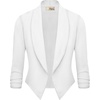 image:imageHybrid amp Company Ruched Sleeve Blazer  Lightweight fabric open front silhouette classic ruched sleeves suitable for office business casual and everyday wearIvory