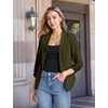 image:imageHybrid amp Company Ruched Sleeve Blazer  Lightweight fabric open front silhouette classic ruched sleeves suitable for office business casual and everyday wearOlive