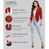image:imageHybrid amp Company Ruched Sleeve Blazer  Lightweight fabric open front silhouette classic ruched sleeves suitable for office business casual and everyday wearRustCoppe