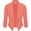 image:imageHybrid amp Company Ruched Sleeve Blazer  Lightweight fabric open front silhouette classic ruched sleeves suitable for office business casual and everyday wearCoral